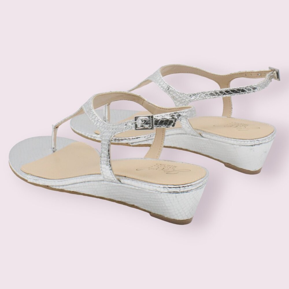 Jewel Badgley Mischka Womens Silver Snake Sandals - Picture 7 of 8